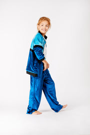 Kids Blue Velour Track Pants